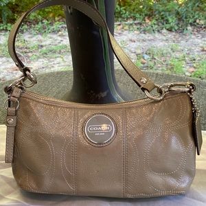 Small green patent leather coach bag